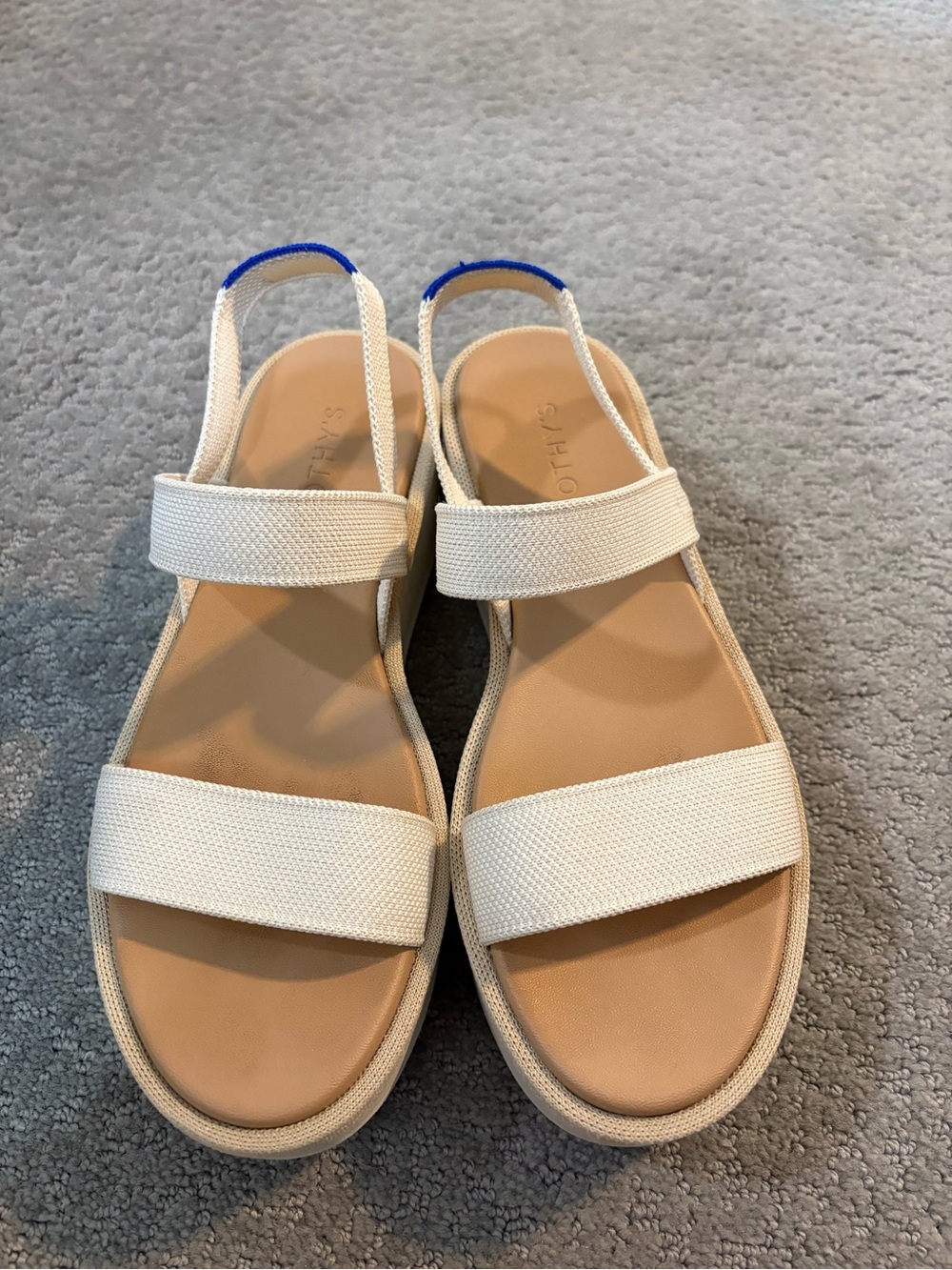 Rothy platform cream strap sandals